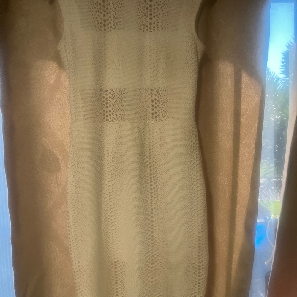 Excellent Twenty sleeveless cut out white dress, sexy and flattering